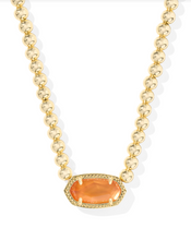 Load image into Gallery viewer, Kendra Scott Elisa Beaded Necklace Gold Papaya Mother of Pearl