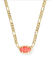 Load image into Gallery viewer, Kendra Scott Elisa Figaro Pendant Necklace Gold Papaya Iridescent Mother of Pearl