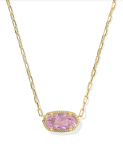 Load image into Gallery viewer, Kendra Scott Elisa Luxe Pendant Necklace Light Pink CZ Gold