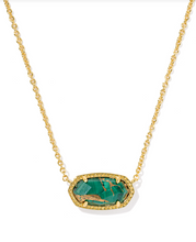 Load image into Gallery viewer, Kendra Scott Elisa Necklace Gold Bronze Veined Green Malachite