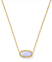Load image into Gallery viewer, Kendra Scott Elisa Pendant Necklace Lilac Kyocera Opal Gold