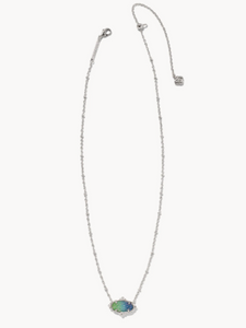 Kendra Scott Elisa Petal Framed Necklace in Aqua Ombre Drusy