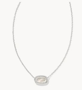 Kendra Scott Elisa Ridge Necklace in Silver Ivory Mother of Pearl