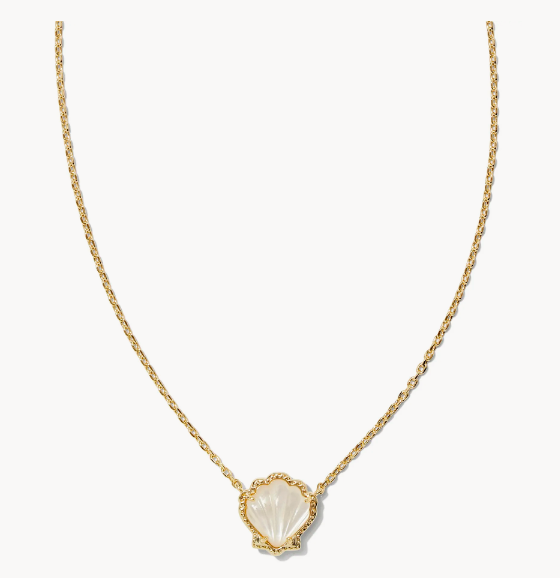Kendra Scott Brynne Shell Pendant Necklace Gold Ivory Mother of Pearl