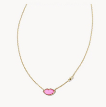 Load image into Gallery viewer, Kendra Scott Lips Pendant Necklace Hot Pink Mother of Pearl Gold or Silver
