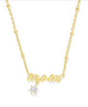 Load image into Gallery viewer, Kendra Scott Mom Crystal Pendant Necklace in gold or silver