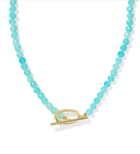 Load image into Gallery viewer, Kendra Scott Sylvia Strand Necklace Gold Teal Amazonite