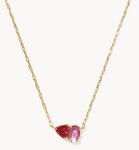 Load image into Gallery viewer, Kendra Scott Tatum Pendant Necklace Gold Pink Mix