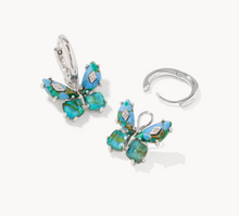 Load image into Gallery viewer, Kendra Scott Bianca Butterfly Huggie Earrings Bright Aqua Mix