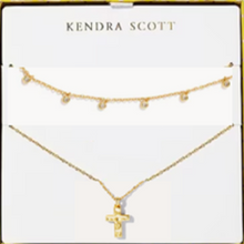 Load image into Gallery viewer, Kendra Scott Amelia Necklace Set Gold White Crystal