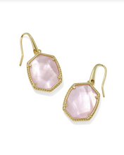 Load image into Gallery viewer, Kendra Scott Daphne Frame Drop Earrings Gold - Light Pink Mother of Pearl