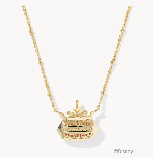 Kendra Scott Disney Princess Elisa Pendant Necklace Gold Dark Peach Mother  of Pearl