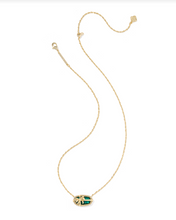 Load image into Gallery viewer, Kendra Scott Elisa Bow Pendant Necklace Gold Pine Illusion