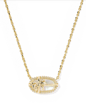 Load image into Gallery viewer, Kendra Scott Elisa Bow Pendant Necklace Iridescent Crystal Ivory Illusion