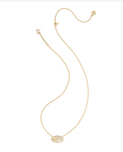 Load image into Gallery viewer, Kendra Scott Elisa Bow Pendant Necklace Iridescent Crystal Ivory Illusion