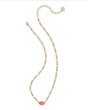 Load image into Gallery viewer, Kendra Scott Elisa Figaro Pendant Necklace Gold Papaya Iridescent Mother of Pearl