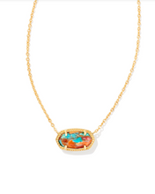 Load image into Gallery viewer, Kendra Scott Elisa Gold Bronze Veined Turquoise Magnesite Red Oyster Necklace