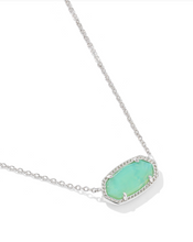 Load image into Gallery viewer, Kendra Scott Elisa Necklace Rhodium Silver - Mint Iridescent Abalone