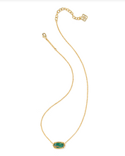 Load image into Gallery viewer, Kendra Scott Elisa Necklace Gold Bronze Veined Green Malachite