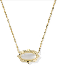 Load image into Gallery viewer, Kendra Scott Elisa Scallop Frame Necklace Gold Natural Mother of Pearl