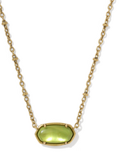 Load image into Gallery viewer, Kendra Scott Elisa Tiger Striped Chartreuse Green Necklace in Gold