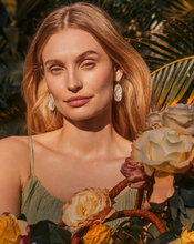 Load image into Gallery viewer, Kendra Scott Elle Lattice Frame Drop Earrings Gold Ivory Mother of Pearl