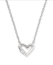 Load image into Gallery viewer, Kendra Scott Emery Heart Pendant Necklace White CZ