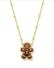 Load image into Gallery viewer, Kendra Scott Gingerbread Man Pendant Necklace Brown Goldstone
