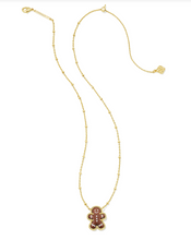 Load image into Gallery viewer, Kendra Scott Gingerbread Man Pendant Necklace Brown Goldstone
