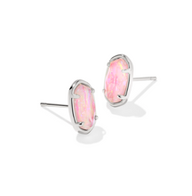 Load image into Gallery viewer, Kendra Scott Grayson Stone Stud Earrings Pink Iridescent Mother of Pearl