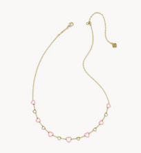 Load image into Gallery viewer, Kendra Scott Haisley Heart Strand Necklace Pink Enamel Gold