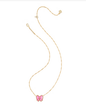 Load image into Gallery viewer, Kendra Scott Haley Bow Pendant Necklace Gold Rose Violet