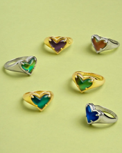 Load image into Gallery viewer, Kendra Scott Framed Ari Heart Band Ring Mood Stone Gold or Silver