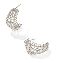 Load image into Gallery viewer, Kendra Scott Krista Lace Huggie Earrings Gold or Silver