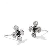 Load image into Gallery viewer, Kendra Scott Leanne Silver Black Granite Stud Earring