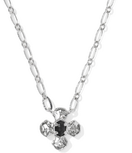 Load image into Gallery viewer, Kendra Scott Leanne Silver Necklace with Black Flower