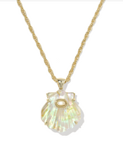 Load image into Gallery viewer, Kendra Scott Lucia Shell Pendant Necklace Gold - Iredescent Abalone