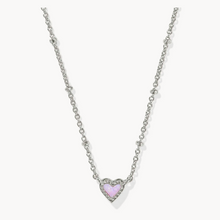Load image into Gallery viewer, Kendra Scott Mini Ari Heart Necklace Bubblegum Pink Kyocera Opal