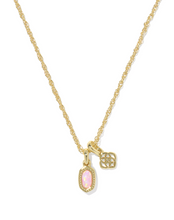 Load image into Gallery viewer, Kendra Scott Mini Elisa Dira Necklace Gold - Light Pink Opal