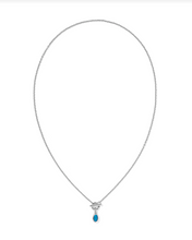 Load image into Gallery viewer, Kendra Scott Mini Elisa Toggle Pendant Necklace Rhodium Indigo Magnesite