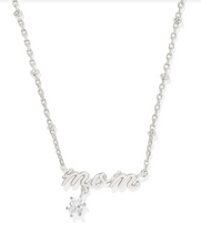 Load image into Gallery viewer, Kendra Scott Mom Crystal Pendant Necklace in gold or silver