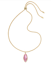 Load image into Gallery viewer, Kendra Scott Ophelia Large Long Pendant Gold - Light Mauve Illusion