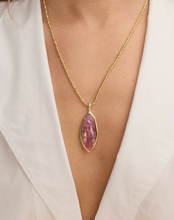Load image into Gallery viewer, Kendra Scott Ophelia Large Long Pendant Gold - Light Mauve Illusion