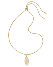 Load image into Gallery viewer, Kendra Scott Ophelia Large Long Pendant Gold Necklace - Iridescent Abalone