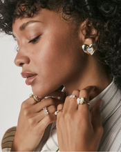 Load image into Gallery viewer, Kendra Scott Sasha Heart Stud Earrings Gold Ivory Mother of Pearl