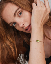 Load image into Gallery viewer, Kendra Scott Tiger Striped Chartreuse Green Elaina Gold Bracelet