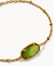 Load image into Gallery viewer, Kendra Scott Tiger Striped Chartreuse Green Elaina Gold Bracelet