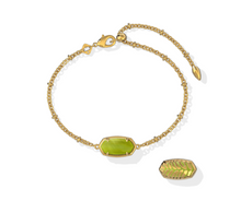 Load image into Gallery viewer, Kendra Scott Tiger Striped Chartreuse Green Elaina Gold Bracelet