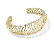Load image into Gallery viewer, Kendra Scott Tiger Striped Mikki Gold Cuff Bracelet S/M