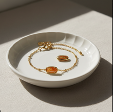 Load image into Gallery viewer, Kendra Scott Tiger Striped Orange Agate Elaina Gold Bracelet